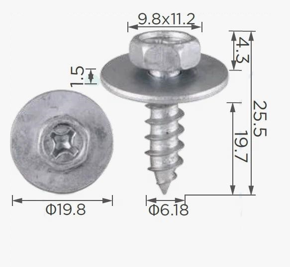 Металлический саморез Lexus, Toyota ОЕМ: 9015960488